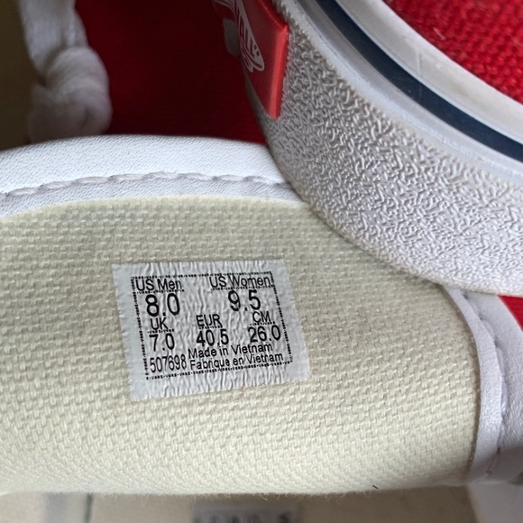 Vans Red Canvas Sneakers - Picture 6 of 10